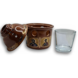 Porcelánová olejová lampa s ikonami Krista a apoštolů