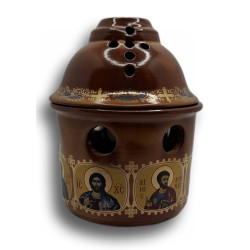 Porcelánová olejová lampa s ikonami Krista a apoštolů