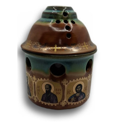 Porcelánová olejová lampa s ikonami Krista a apoštolů