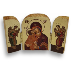Triptych „Polibek milosrdenství“ – Theotokos Eleousa mezi archanděly