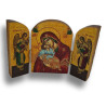 „Objatá světlem“ – Dřevěný triptych s ikonou Panny Marie Glykofilousa