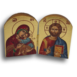 „Tváří v tvář Lásce“ – Dřevěný diptych s Kristem a Pannou Marií