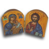 Dřevěný řecký diptych – Kristus Pantokrator a Panna Maria Ustavičné Pomoci