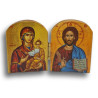Dřevěný řecký diptych – Kristus Pantokrator a Panna Maria „Ukazující Cestu“ (Hodigitria)