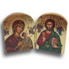 Dřevěný řecký diptych – Kristus Pantokrator a Panna Maria Prosforá (Darující)