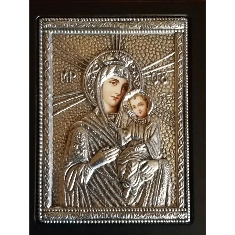 Kovová ikona Panny Marie z Tinu
