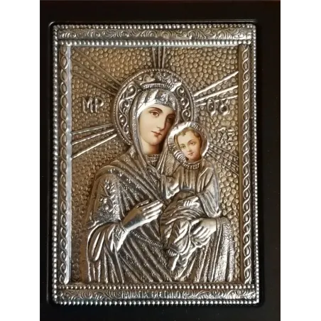 Kovová ikona Panny Marie z Tinu