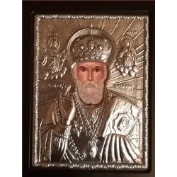 Kovová ikona sv. Mikuláše divotvůrce