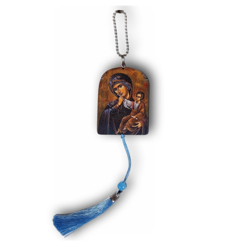 Přívěsek do auta s ikonou Panny Marie a Ježíška