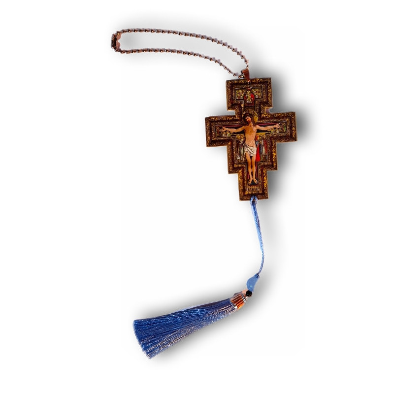 Přívěsek do auta – Kříž s ikonou Ukřižovaného Krista