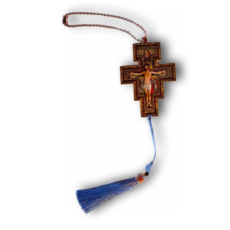 Přívěsek do auta – Kříž s ikonou Ukřižovaného Krista