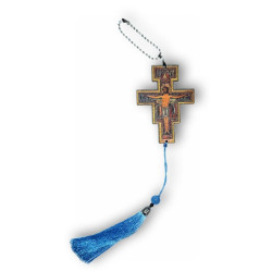 Přívěsek do auta – Františkánský kříž s Ukřižovaným Kristem