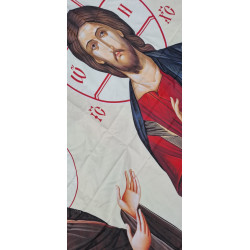 Tapiserie „Deésis – Kristus Pantokrator s Pannou Marií a sv. Janem Křtitelem“