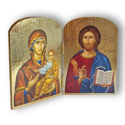 Diptych Panny Marie s Ježíškem a Krista Pantokratora