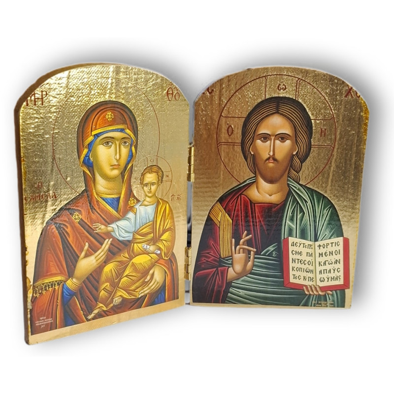 Diptych Panny Marie s Ježíškem a Krista Pantokratora