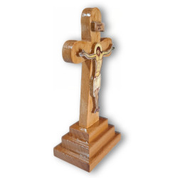 Dřevěný kříž na podstavci – „IC XC NIKA“