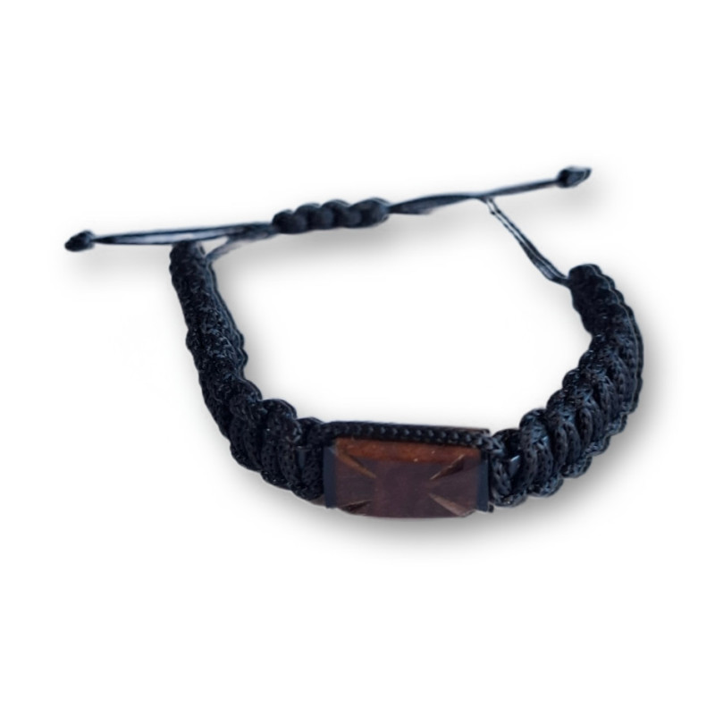 Modlitební náramek s dřevěným křížem – stahovací, univerzální velikost