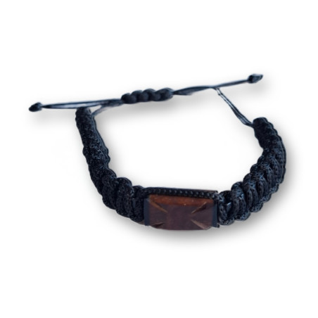 Modlitební náramek s dřevěným křížem – stahovací, univerzální velikost