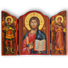 Dřevěný triptych – Kristus Pantokrator se sv. archanděly