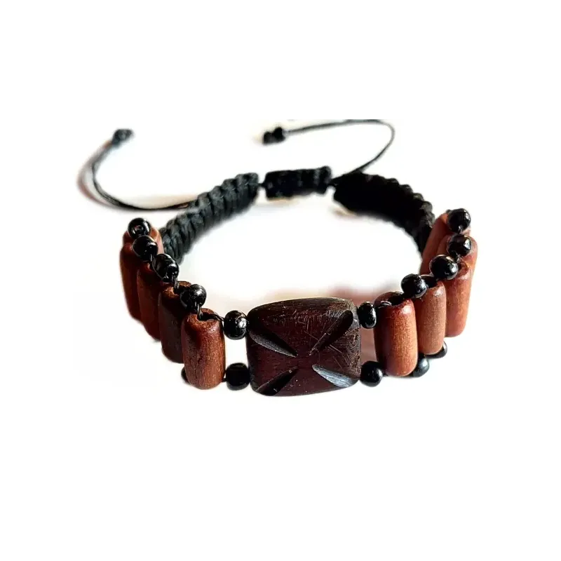 Řecký dřevěný náramek s křížem