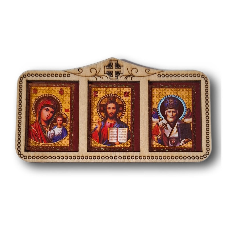 Dřevěná nalepovací ikonka (10 × 5,5 cm)