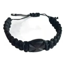 Pletený Křesťanský Náramek s Rytinou Kříže