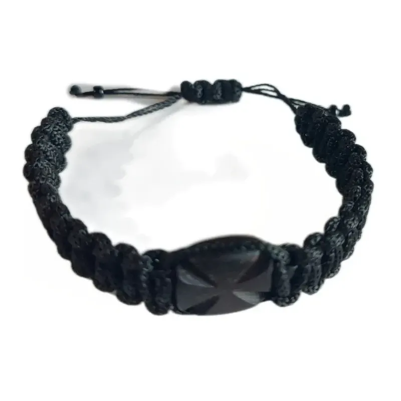 Pletený Křesťanský Náramek s Rytinou Kříže