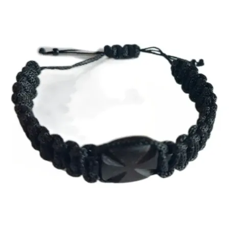 Pletený Křesťanský Náramek s Rytinou Kříže