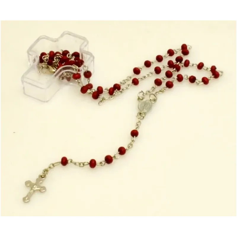 Ručně Vyrobený Růženec s Červenými Korálky z Řecka