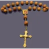 Dřevěný růženec s ikonou a pozlaceným křížem