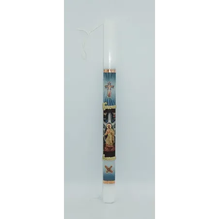 Ortodoxní vosková svíce s motivy Kristova sestupu do podsvětí