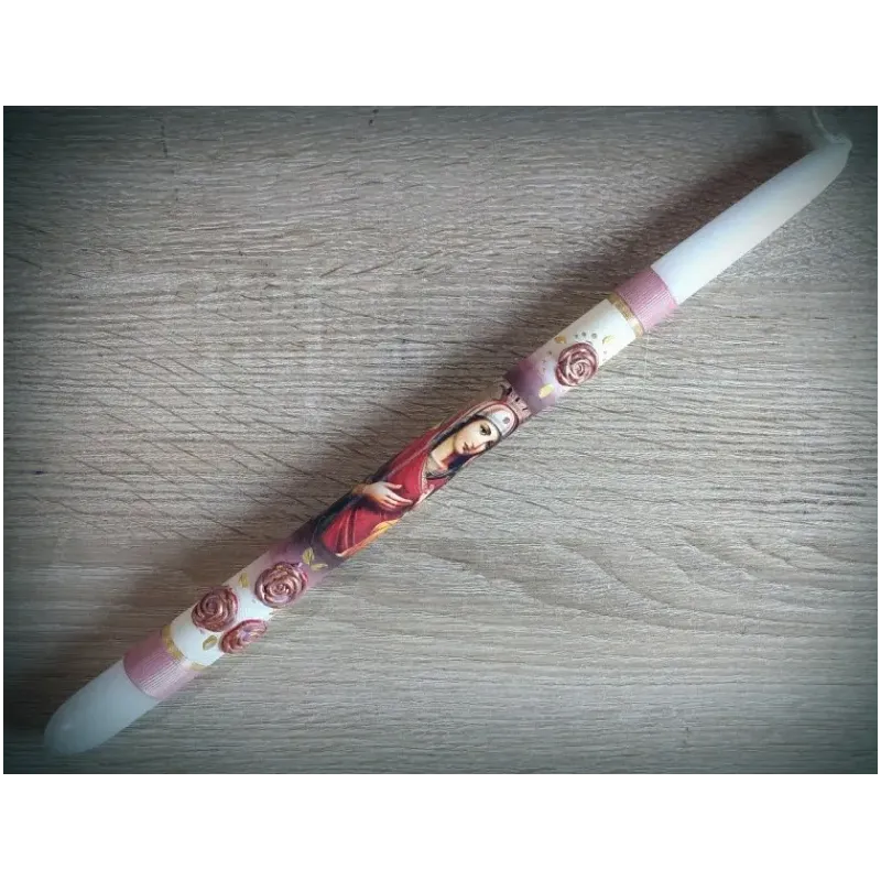 Ortodoxní vosková svíce 'Panna Marie Sledkého polibku'