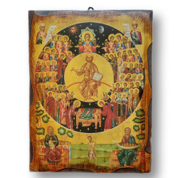 Ikona Všichni Svatí s vyřezávaným rámem