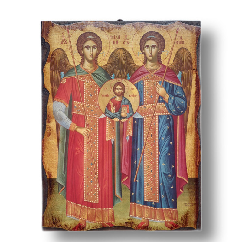 Řecká ikona Archanděl Michael a Gabriel II