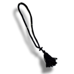 Čotky černé s modrým korálkem, 100 uzlů