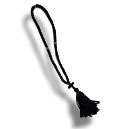 Čotky černé s modrým korálkem, 100 uzlů