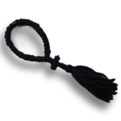 Čotky s 33 uzly a černým korálkem, 17 cm