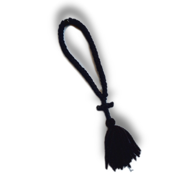 Čotky s 33 uzly a černým korálkem, 17 cm