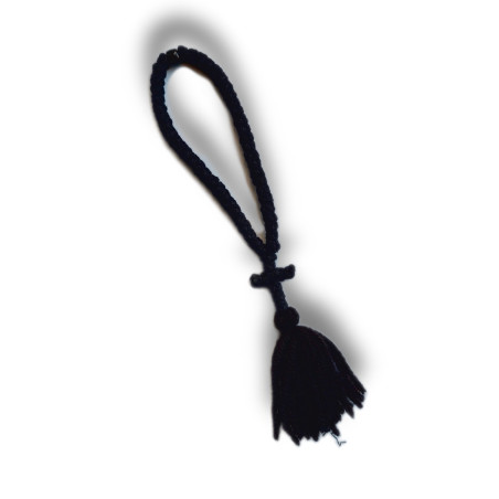 Čotky s 33 uzly a černým korálkem, 17 cm