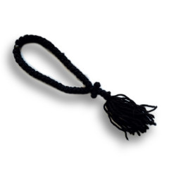 Čotky s 33 uzly a černým korálkem, 17 cm