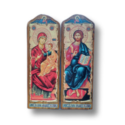 Diptych s ikonami Krista a Panny Marie,