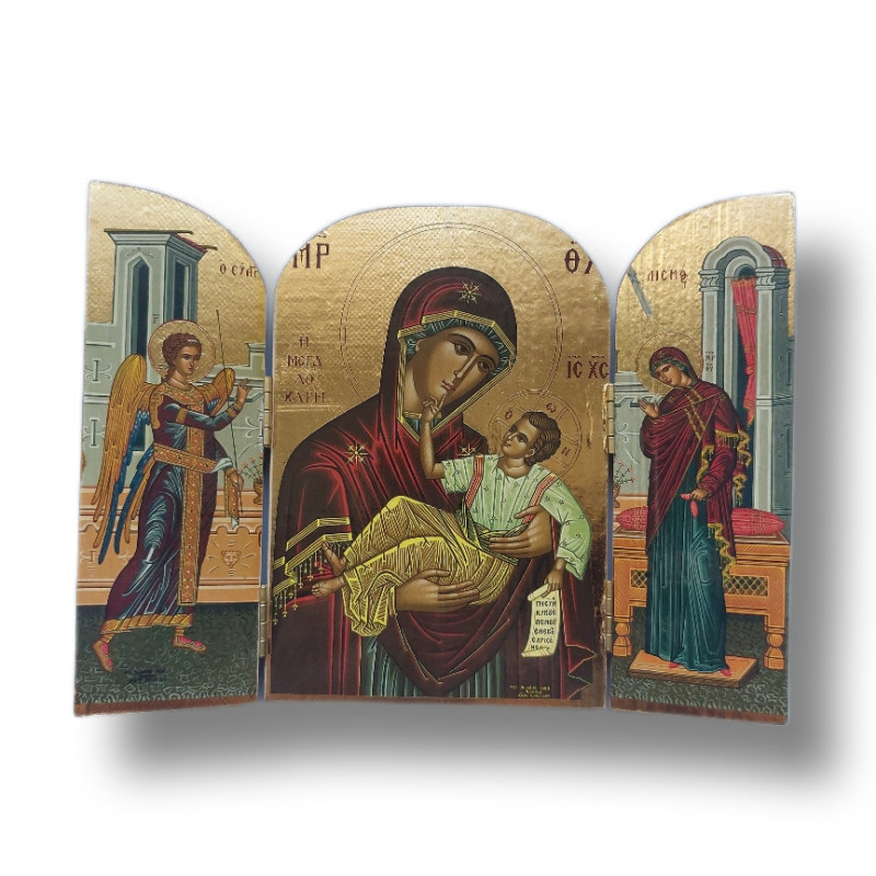 Triptych - Panna Maria s Kristem a andělem Gabrielem