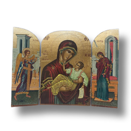 Triptych - Panna Maria s Kristem a andělem Gabrielem