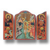 Triptych - Křest Páně s ikonami Krista Vševládce, sv. Jiří, Panny Marie a sv. Demetria