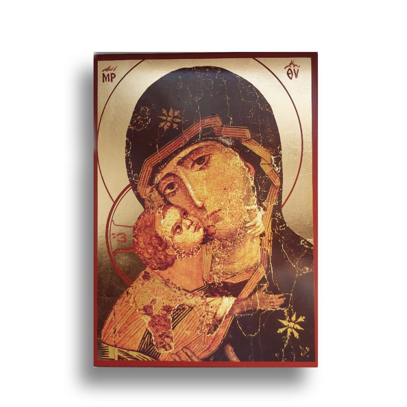 Ikona Bohorodice Vladimírská – Pozlacený Detail