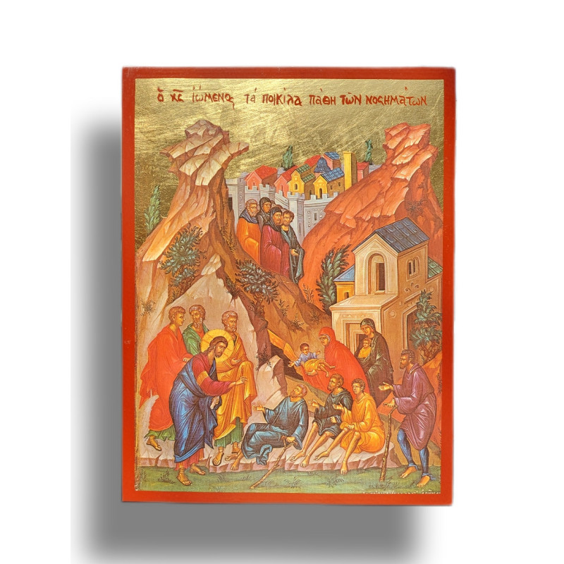 Byzantská Ikona Uzdravení od Narození Slepého