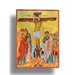 Dřevěná Ikona Ukřižování Ježíše Krista