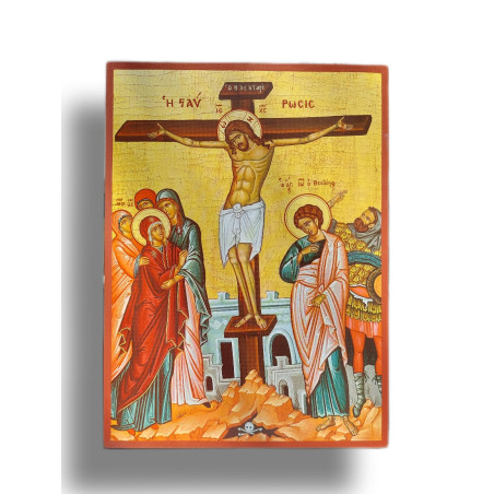 Dřevěná Ikona Ukřižování Ježíše Krista