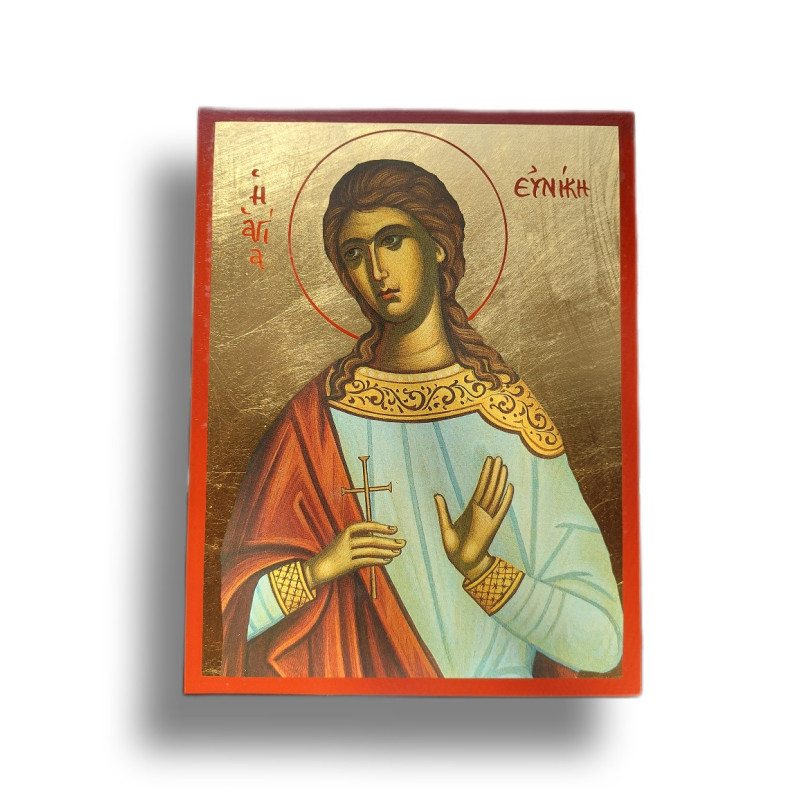 Svatá Eunika: Ikona na Pozlacené Dřevěné Desce
