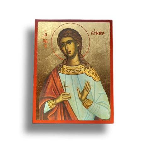 Svatá Eunika: Ikona na Pozlacené Dřevěné Desce